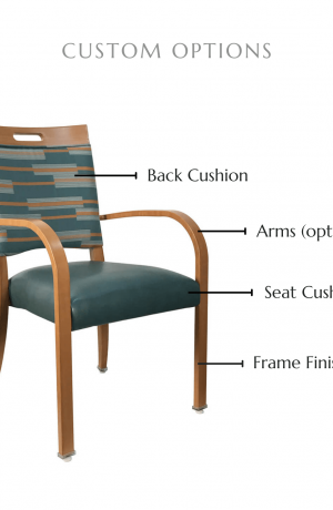 Customize this chair by selecting your back cushion, seat cushion, arms, and frame finish.