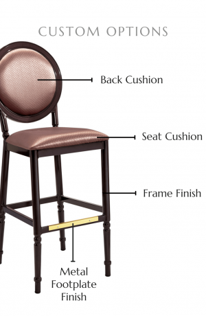 Customize this stool by selecting your back and seat cushion, metal footplate finish, and frame finish.