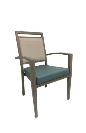 IH Seating Aiden Brown and Teal Green Dining Arm Chair