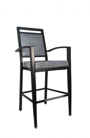 IH Seating's Aiden Transitional Black Metal Bar Stool with Arms and Back Handle