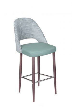 IH Seating - Catherine Transitional Elegant Bar Stool with Curved Back - in Green Upholstery