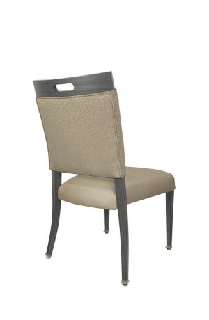 IH Seating Charlotte Slate Wood Grain Dining Side Chair with Brown Cushion - Back View