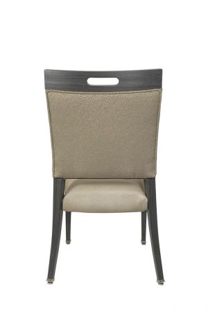 IH Seating Charlotte Slate Wood Grain Dining Side Chair with Brown Cushion - Back View