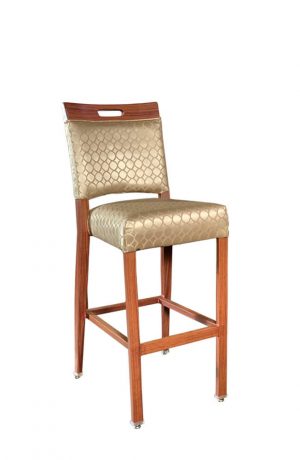 IH Seating Charlotte Transitional Wood Grain Bar Stool with Back Handle