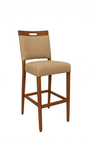 IH Seating Charlotte Transitional Wood Grain Bar Stool with Handle Back