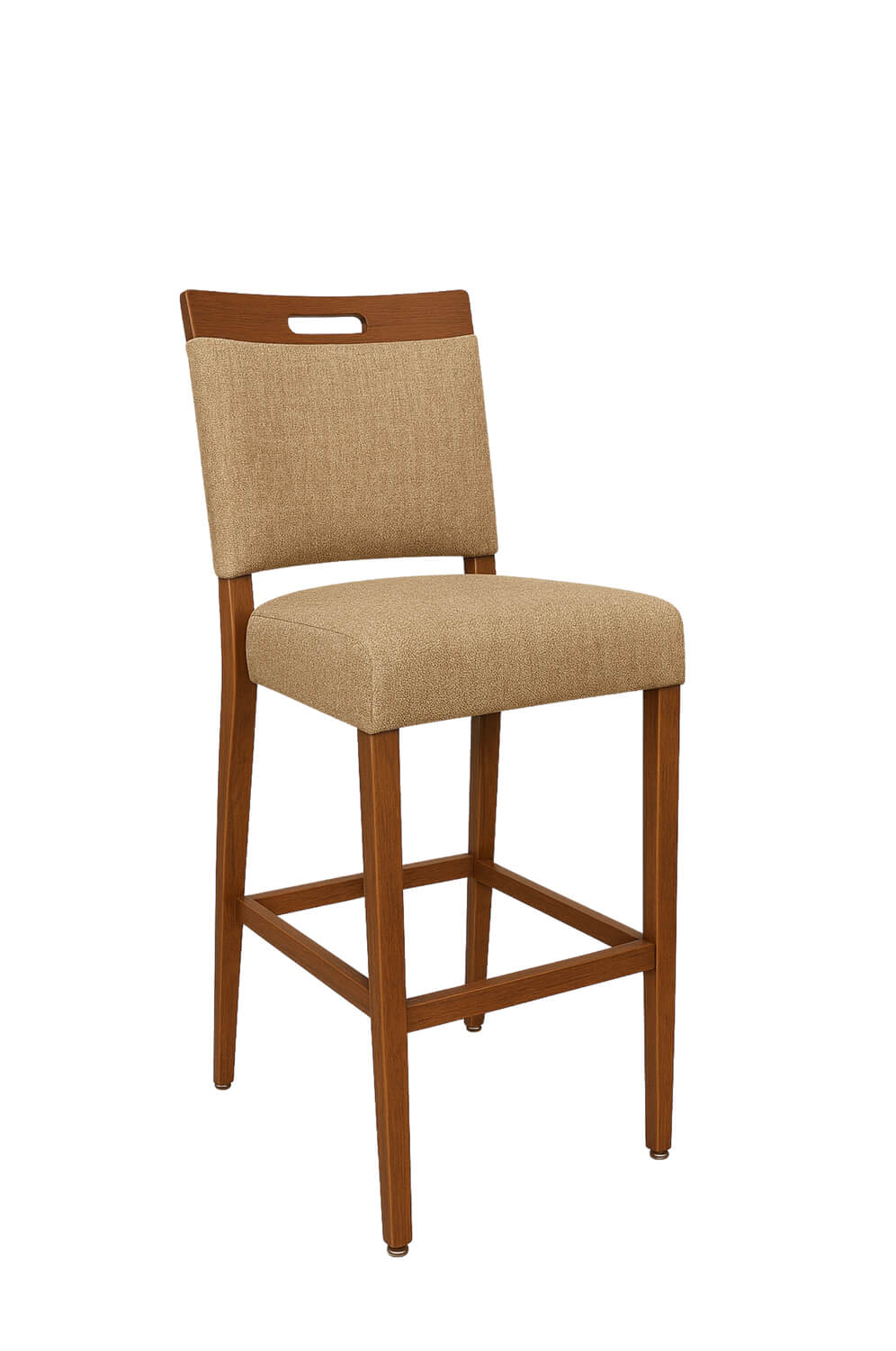 IH Seating Charlotte Transitional Wood Grain Bar Stool with Handle Back