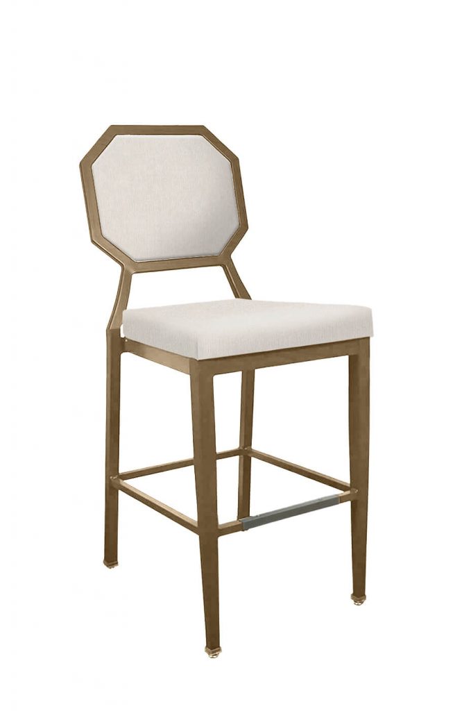 IH Seating Enzo Modern Gold Bar Stool with Octagon Shaped Back