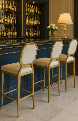 IH Seating's Enzo Modern Gold Bar Stools in Modern Restaurant Bar