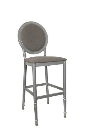 IH Seating Felicity Traditional Silver Wood Bar Stool with Oval Back
