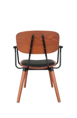 IH Seating Ingrid Industrial Dining Chair in Black - Back View