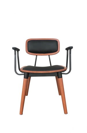IH Seating Ingrid Industrial Dining Chair with Arms - Front View