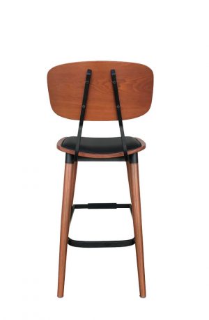 IH Seating - Ingrid Wood Grain industrial Bar Stool - Back View