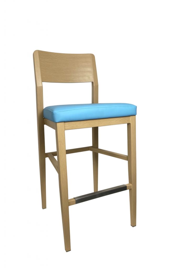 IH Seating's Jamie Natural Wood Bar Stool with Back