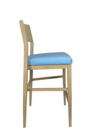 IH Seating's Astrid Natural Wood Bar Stool with Back - Back Side