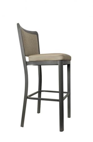 IH Seating Jared Black and Brown Modern Bar Stool with Low Back - Side View