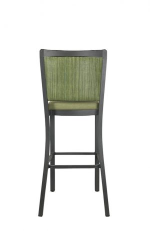 IH Seating Jared Black Metal Bar Stool with Multiple Green Fabrics - Back View