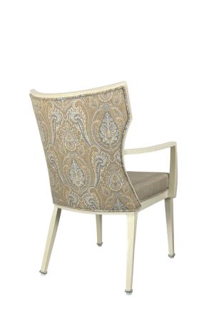 IH Seating Julian Transitional Light Natural Dining Chair with Paisley Fabric on Back - Back View