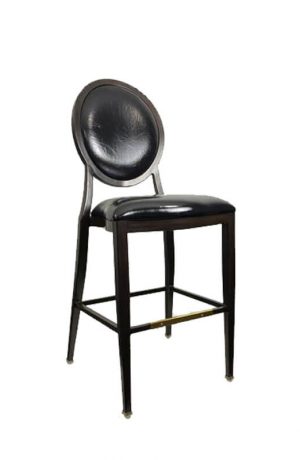 IH Seating Leopold Black Armless Bar Stool with Round Back