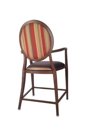IH Seating Leopold Classic Brown Counter Stool with Arms and Oval Back - Back