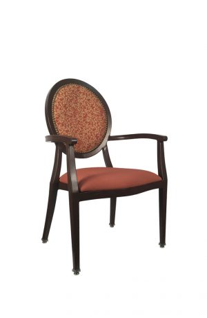 IH Seating Leopold Elegant Dining Arm Chair with Oval Back and Nailhead Trim