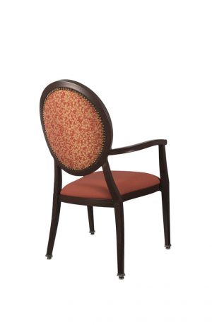 IH Seating Leopold Elegant Dining Arm Chair with Oval Back and Nailhead Trim - Back View