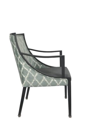 IH Seating Lexa Dining Arm Chair in Geometric Pattern on Back - Side View
