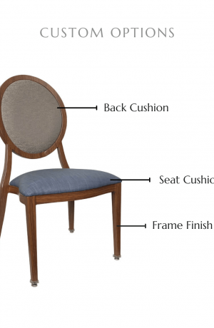 Customize this chair by selecting your back cushion, seat cushion, and frame finish.