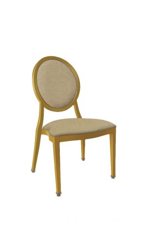 Leopold's Gold Finish Dining Chair with Oval Back - Commercial Grade
