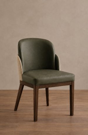 Modern brown and green contract grade side chair - Serafina