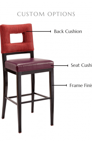 Customize this stool by selecting your back and seat cushion and frame finish.