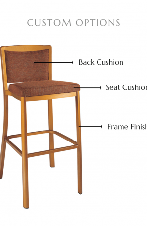 Customize this stool by selecting your back and seat cushion and frame finish.