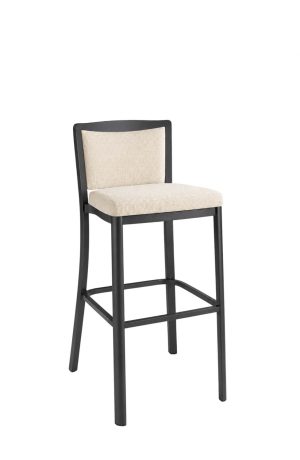 Roland Commercial Grade Black Bar Stool with Low Back
