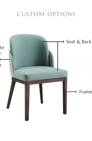 Customize this chair by selecting your inside seat cushion and alternate back cushion, and frame finish.