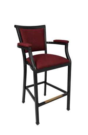 Vincent Commercial Grade Red Bar Stool with Padded Arms