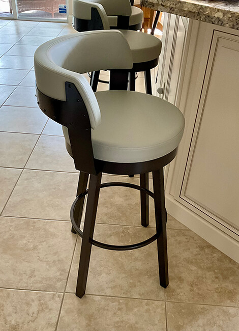 Amisco's Russell Brown Swivel Bar Stool in Customer's Kitchen