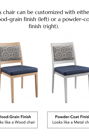 IH Seating Claire Dining Chair in Wood Finish and Powder-Coat Finish