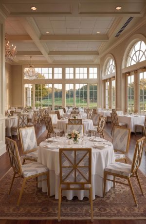 Gold modern side chair in country club - IH Seating - Sundance