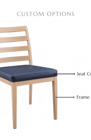 Customize chair stool by selecting your seat cushion and frame finish.