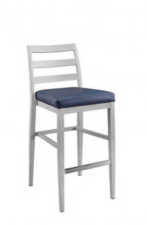 IH Seating Claire Silver Metal Bar Stool with Ladder Back
