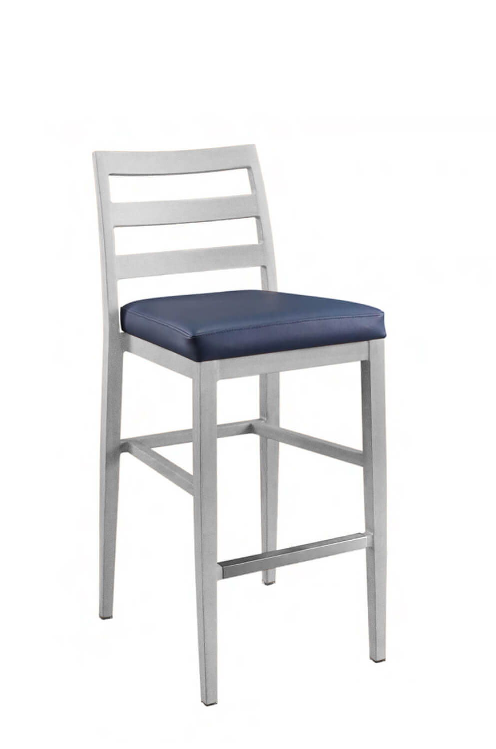 IH Seating Claire Silver Metal Bar Stool with Ladder Back