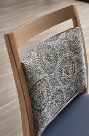 IH Seating Claire Transitional Dining Side Chair with Multiple Fabrics on Back and Seat - Close Up