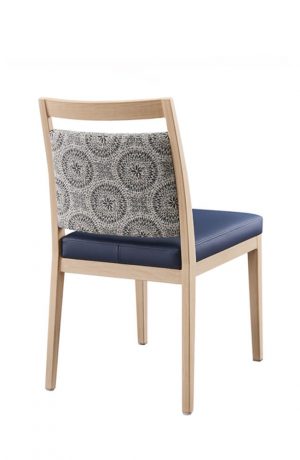IH Seating Claire Transitional Dining Side Chair with Multiple Fabrics on Back and Seat - Front View