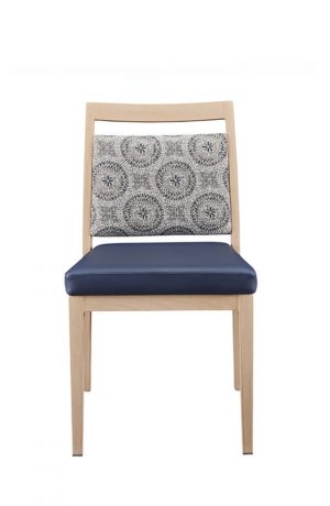 IH Seating Claire Transitional Dining Side Chair with Multiple Fabrics on Back and Seat - Front View