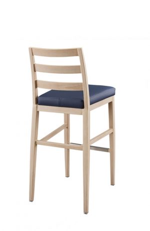 IH Seating Claire Wood Grain Bar Stool with Ladder Back - Back