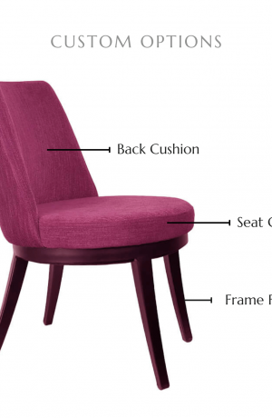 Customize chair stool by selecting your seat and back cushion as well as frame finish.
