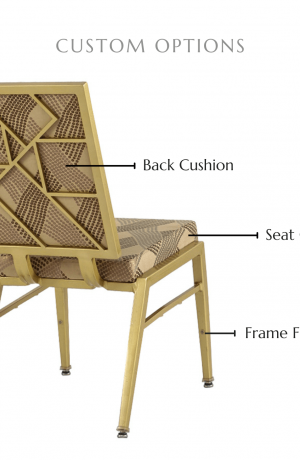 Customize chair stool by selecting your seat and back cushion as well as frame finish.