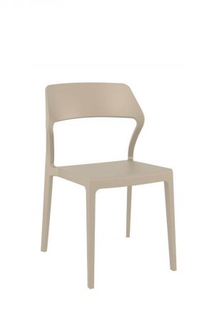 IH Seating Sierra Taupe Modern Dining Chair with Curved Back