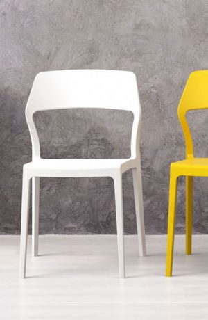 IH Seating Sierra White and Yellow Outdoor Dining Chairs