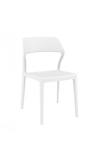 IH Seating Sierra White Modern Dining Chair with Curved Back