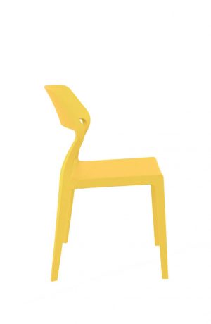 IH Seating Sierra Yellow Modern Dining Chair with Curved Back - Side